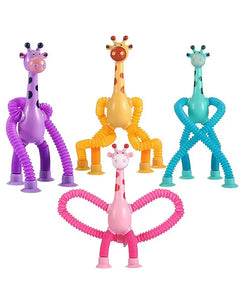 LED Telescopic Suction Cup Giraffe Toy – Shape Changing Sensory Pop Tube for Kids Pack of 1