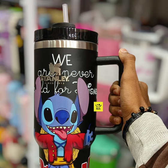 STITCH × Stanley Quencher H2.0 Tumbler – 1200ml Baby Disco Black