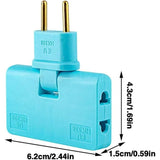 JispMart 3-in-1 plug converter in blue, compact design for convenient travel and device compatibility