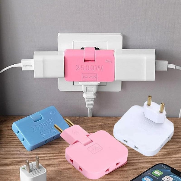 JispMart 3-in-1 plug converter for charging multiple devices simultaneously with compact design