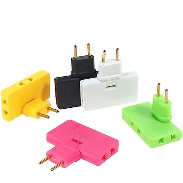 Set of colorful 3-in-1 plug converters in various colors for versatile charging and travel needs