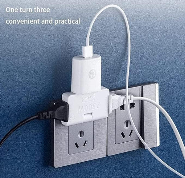 JispMart 3-in-1 plug converter for convenient charging with multiple ports