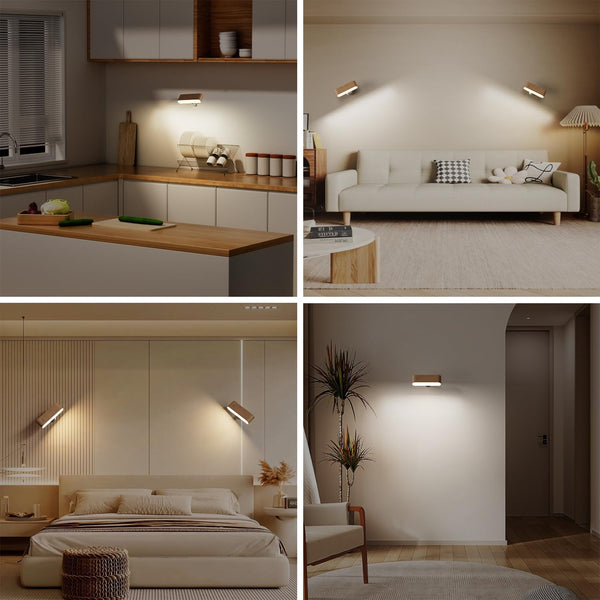 360 degree magnetic desk lamp in various home settings highlighting its versatility and modern design