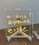 3D LED Message Board with a Clear Acrylic Design and Adjustable Stand for Personalized Messages