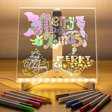 3D LED Message Board with colorful Christmas designs and markers for customizable messages