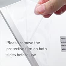 User peeling protective film from a 3D LED Message Board for optimal visibility before use