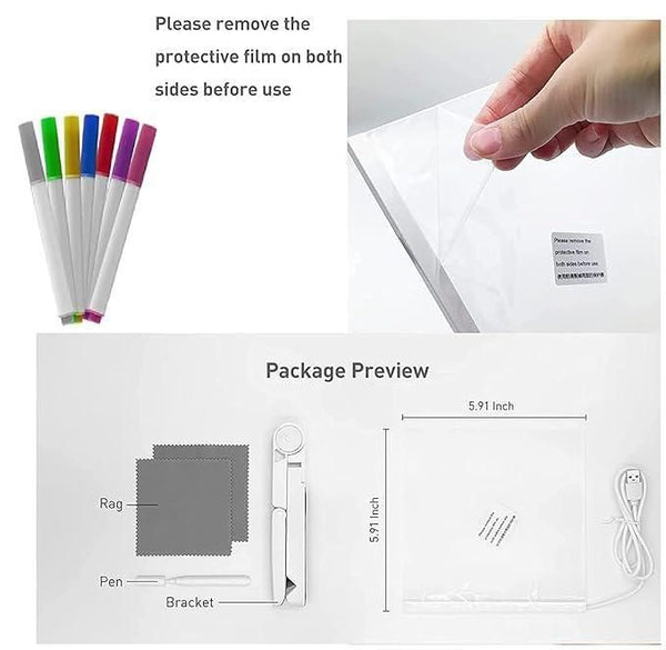 3D LED writing pad with colorful markers and accessories for creative drawing and note-taking