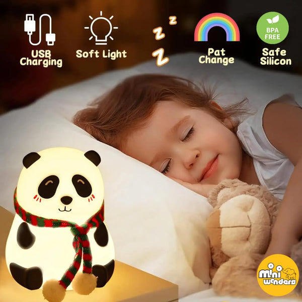 Cute Panda Night Light Kawaii Table Lamp for Kids