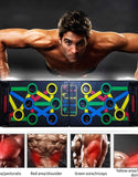 9 in 1 push up board for versatile workout targeting various muscle groups with color-coded zones