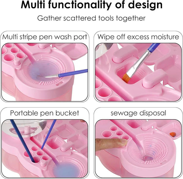 5-in-1 Paint Brush Cleaner with Palette & Rinser