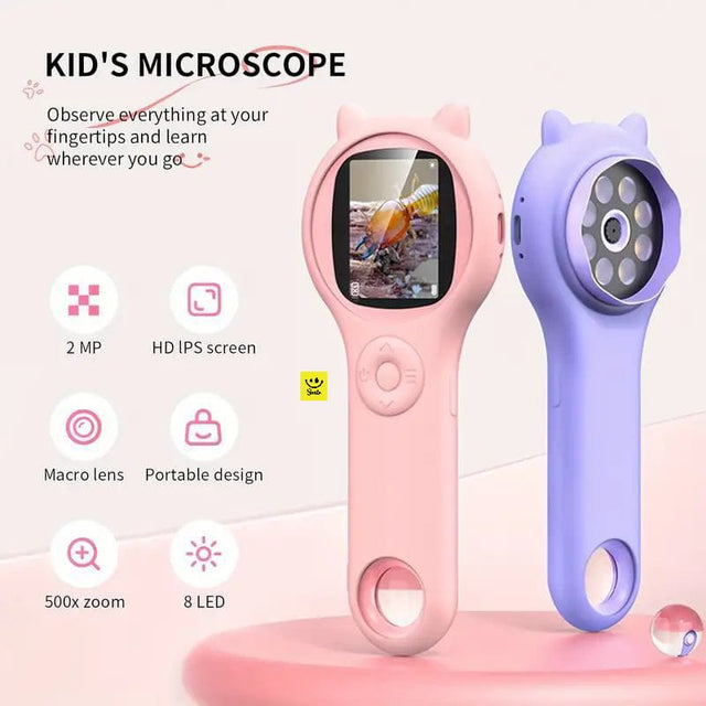 Kids Digital Microscope with HD Camera – 2.0” IPS Screen