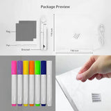 Acrylic LED writing board package with markers, bracket, USB cable, and cleaning rag included