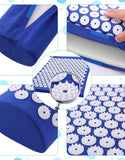 Dropdash acupressure mat and cushion set for relaxation and stress relief with ergonomic design