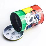 Colorful barrel drum ashtray with skull design and removable lid for easy cleaning