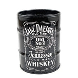 Black can ashtray with vintage whiskey branding, perfect for home or bar decor
