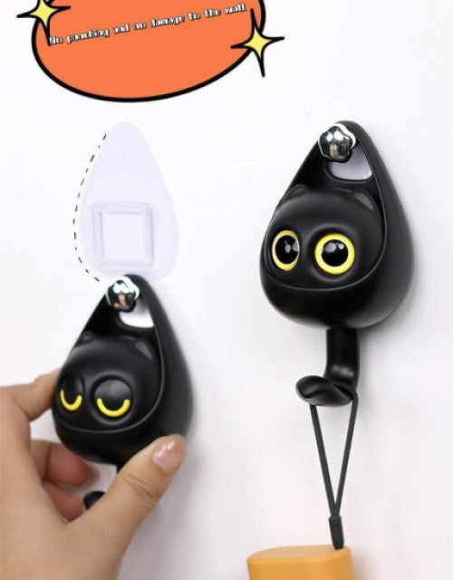 Dropdash cute key hooks for walls shaped like playful black cats for convenient key storage