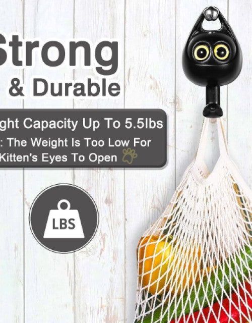 Cute key hooks for walls designed for kids with a playful cat face and durable construction