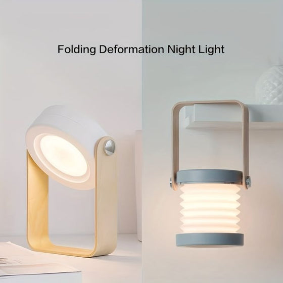 Foldable LED table lamp with a modern design for versatile lighting and easy storage