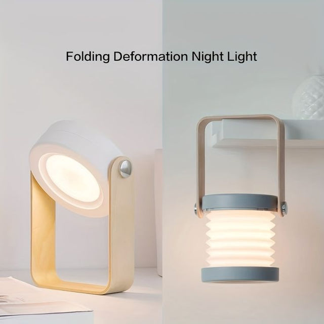 Foldable LED table lamp with a modern design for versatile lighting and easy storage