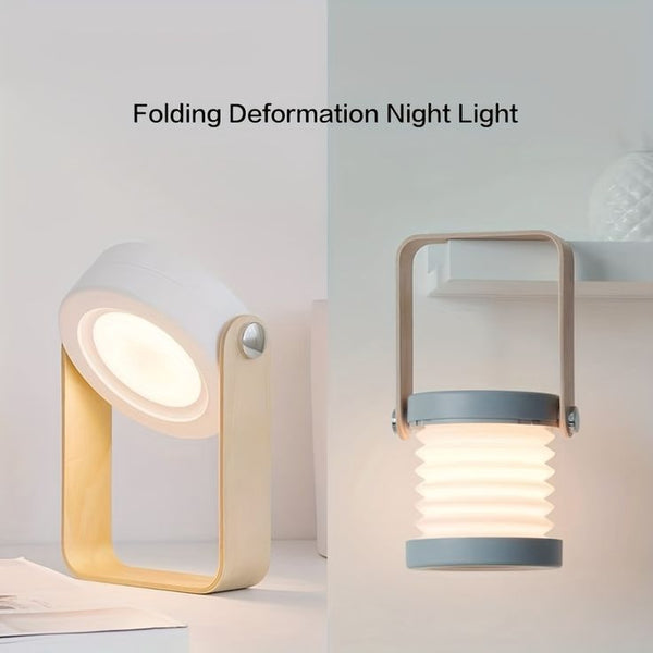 Foldable LED table lamp with a modern design for versatile lighting and easy storage