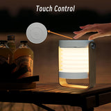 Foldable LED table lamp with touch control, ideal for outdoor use and portable lighting