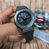 G-Shock durable men's watch with black resin strap and digital display for outdoor enthusiasts