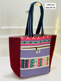 Himalayan hemp tote bag featuring colorful patterns and durable straps for everyday use