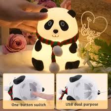 Cute Panda Night Light Kawaii Table Lamp for Kids