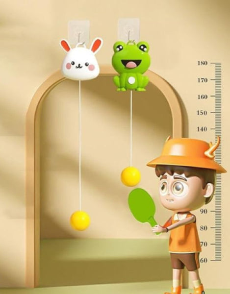 Dropdash indoor table tennis trainer with cute animal figures and adjustable height for practice