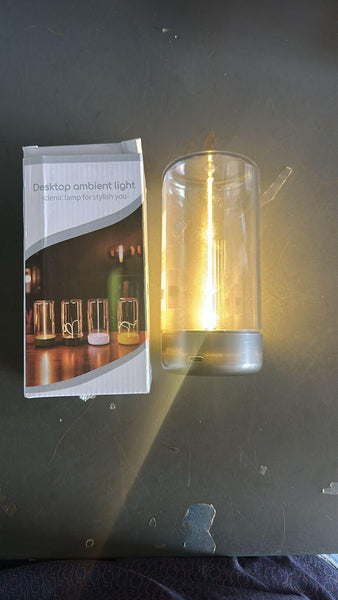Stylish magnetic lamp light displayed next to its packaging, ideal for ambient room lighting