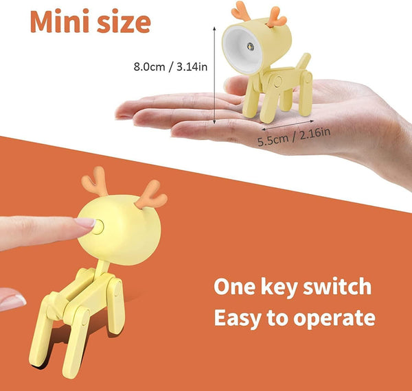 Cute mini LED desk lamp with a playful antler design, easy one key operation and compact size