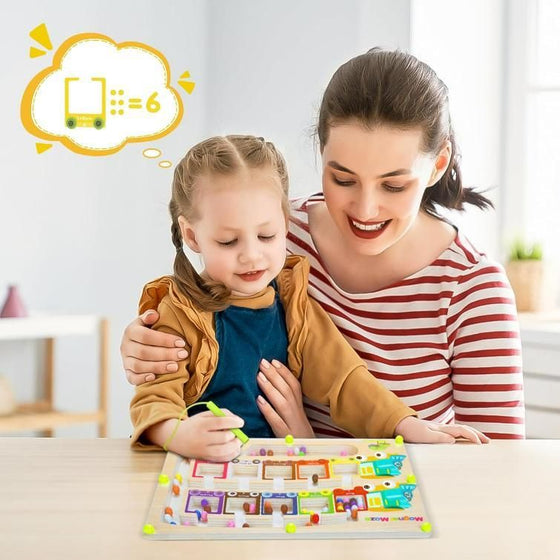 Child and parent enjoying a Montessori puzzle game board that promotes learning and creativity