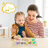 Child and parent enjoying a Montessori puzzle game board that promotes learning and creativity