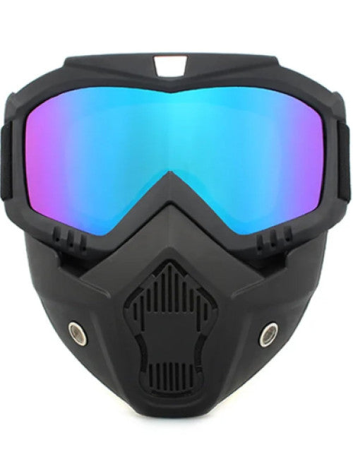 Dropdash motorcycle protective goggles with a sleek design and mirrored lenses for maximum visibility