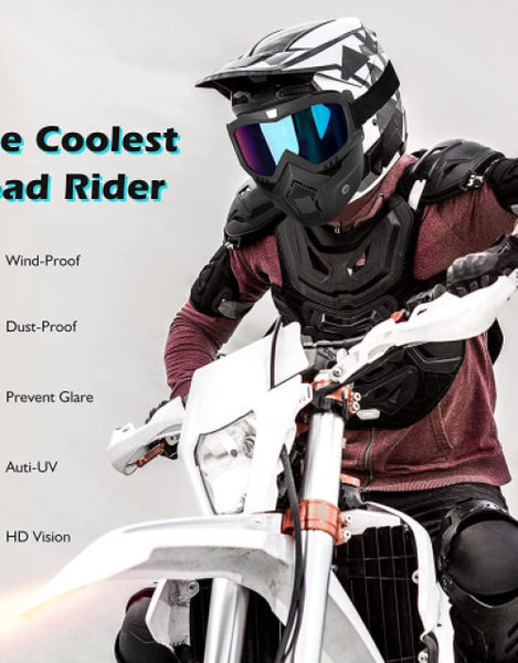 Dropdash motorcycle protective goggles with anti-glare features for a safe riding experience