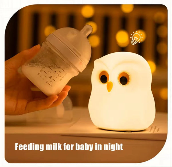 Cute Owl LED Night Light for Kids Providing Soft Glow While Feeding Baby at Night