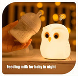 Cute Owl LED Night Light for Kids Providing Soft Glow While Feeding Baby at Night