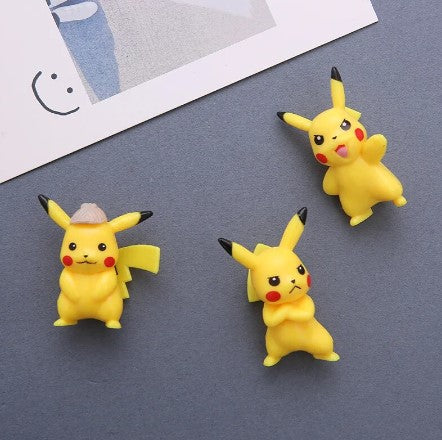 Pikachu action figure set featuring three unique Pikachu poses for collectors and fans