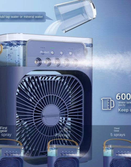 Dropdash portable humidifier air cooler with adjustable spray settings for effective cooling