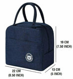 JispMart portable lunch bag with pocket in navy blue, perfect for meals on-the-go