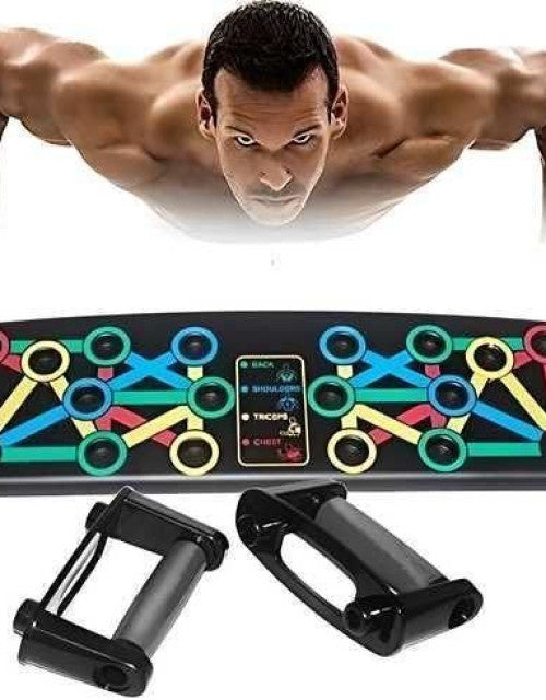 Portable push-up board set with colorful grips for effective bodyweight workouts at home