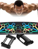 Portable push-up board set with colorful grips for effective bodyweight workouts at home