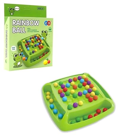 Colorful Rainbow Board Game for Kids with Balls in Various Colors for Fun and Learning