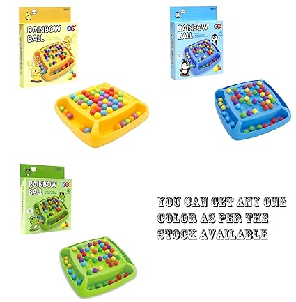 Colorful rainbow board game for kids featuring various balls and playable in different colors.