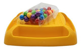 Interactive yellow game board for kids featuring colorful rainbow board game for kids with playful game pieces
