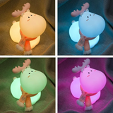 Adorable reindeer touch lamp for kids with changing colors and soft glow for bedtime comfort