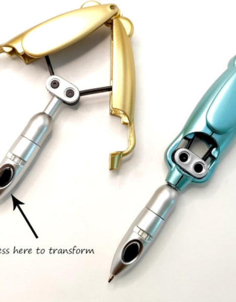 Dropdash retractable writing pen with a playful design and transformation feature