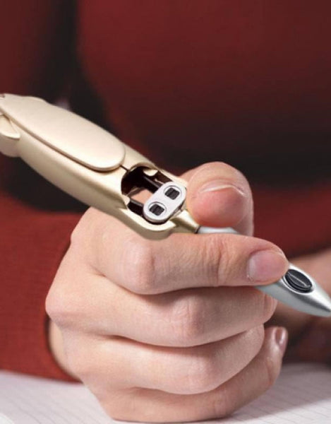 Dropdash retractable writing pen in gold, designed for smooth and convenient writing