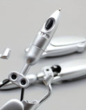 Silver retractable writing pen with sleek design and ergonomic grip for comfortable writing