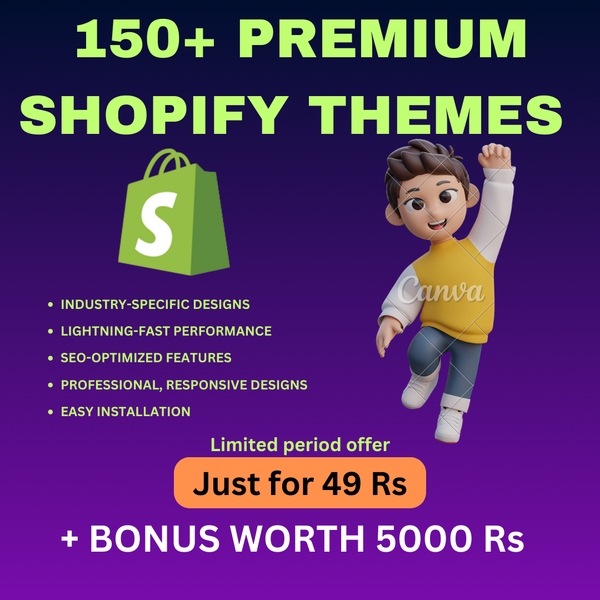 150+ Premium Shopify Themes with SEO-optimized Shopify templates and easy installation features